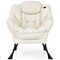 Modern Polyester Fabric Lazy Chair with Side Pocket and Tufted Design Perfect for Any Corner